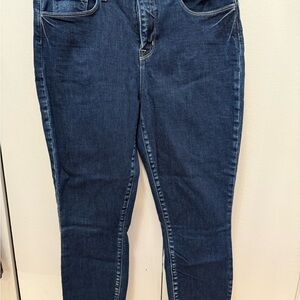 L'AGENCE Blue Skinny Jeans with Faded Denim